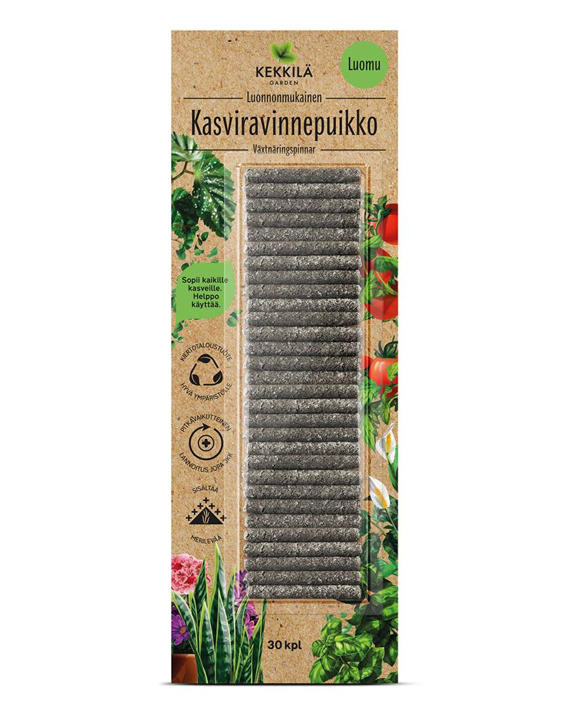 Kekkilä Kasviravinnepuikko Luomu 30 kpl