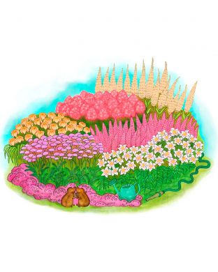 Koralliparatiisi-perennapenkki 27 kpl