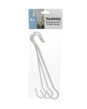 Tarmo ripustuskoukut valkoinen 20 cm 4 kpl